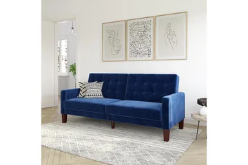 Porter 2-sits Bäddsoffa Sammet/Blå - Dorel Home - Möbler - Vardagsrum - Bäddsoffor