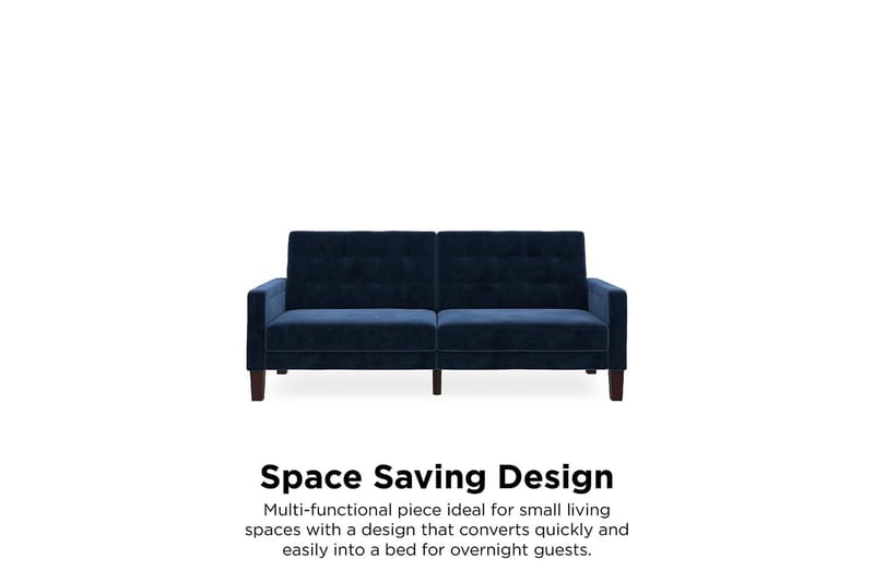 Porter 2-sits Bäddsoffa Sammet/Blå - Dorel Home - Möbler - Vardagsrum - Bäddsoffor