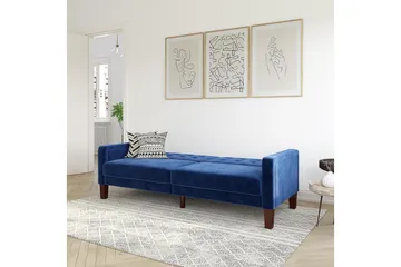 Porter 2-sits Bäddsoffa Sammet/Blå - Dorel Home - Möbler - Vardagsrum - Bäddsoffor