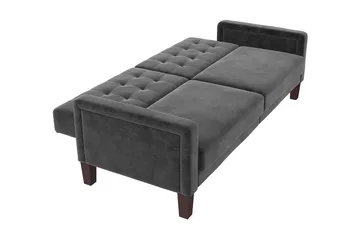 Porter 2-sits Bäddsoffa Sammet/Grå - Dorel Home - Möbler - Vardagsrum - Bäddsoffor