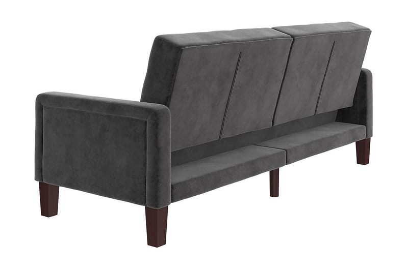 PORTER 2-sits Bäddsoffa Sammet/Grå - Dorel Home - Möbler - Vardagsrum - Bäddsoffor