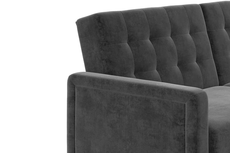 PORTER 2-sits Bäddsoffa Sammet/Grå - Dorel Home - Möbler - Vardagsrum - Bäddsoffor