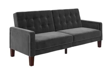 Porter 2-sits Bäddsoffa Sammet/Grå - Dorel Home - Möbler - Vardagsrum - Bäddsoffor
