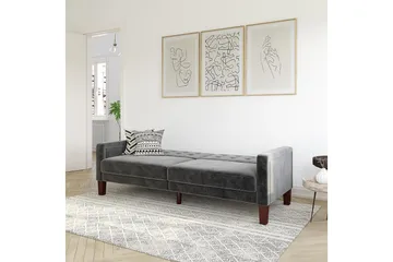 Porter 2-sits Bäddsoffa Sammet/Grå - Dorel Home - Möbler - Vardagsrum - Bäddsoffor