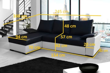 Portomouro Bäddsoffa med Divan - Beige/Brun - Möbler - Vardagsrum - Bäddsoffor
