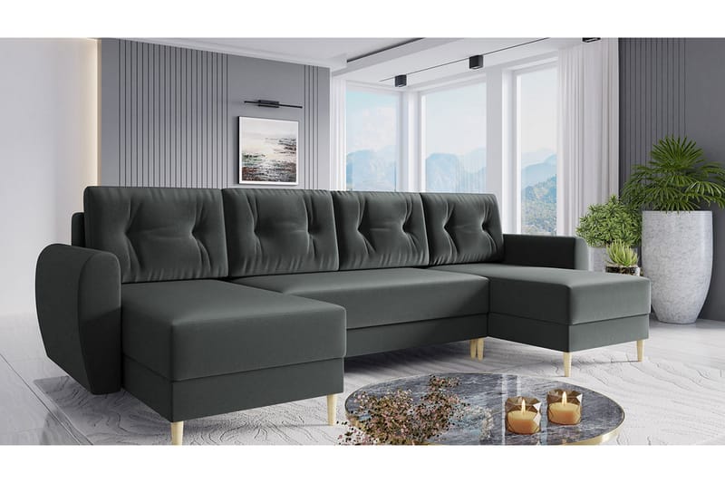 PRADELL Bäddsoffa - Grå - Möbler - Vardagsrum - Bäddsoffor - U bäddsoffa