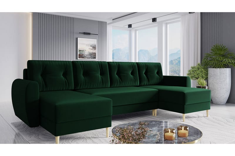 PRADELL Bäddsoffa - Grön - Möbler - Vardagsrum - Bäddsoffor - U bäddsoffa