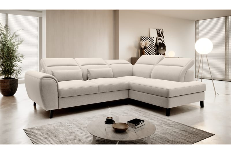 Praston Bäddsoffa m. Schäslong 3-sits Beige - Möbler - Vardagsrum - Bäddsoffor