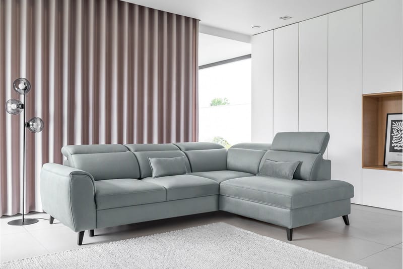 Praston Bäddsoffa m. Schäslong 3-sits Blå - Möbler - Vardagsrum - Bäddsoffor