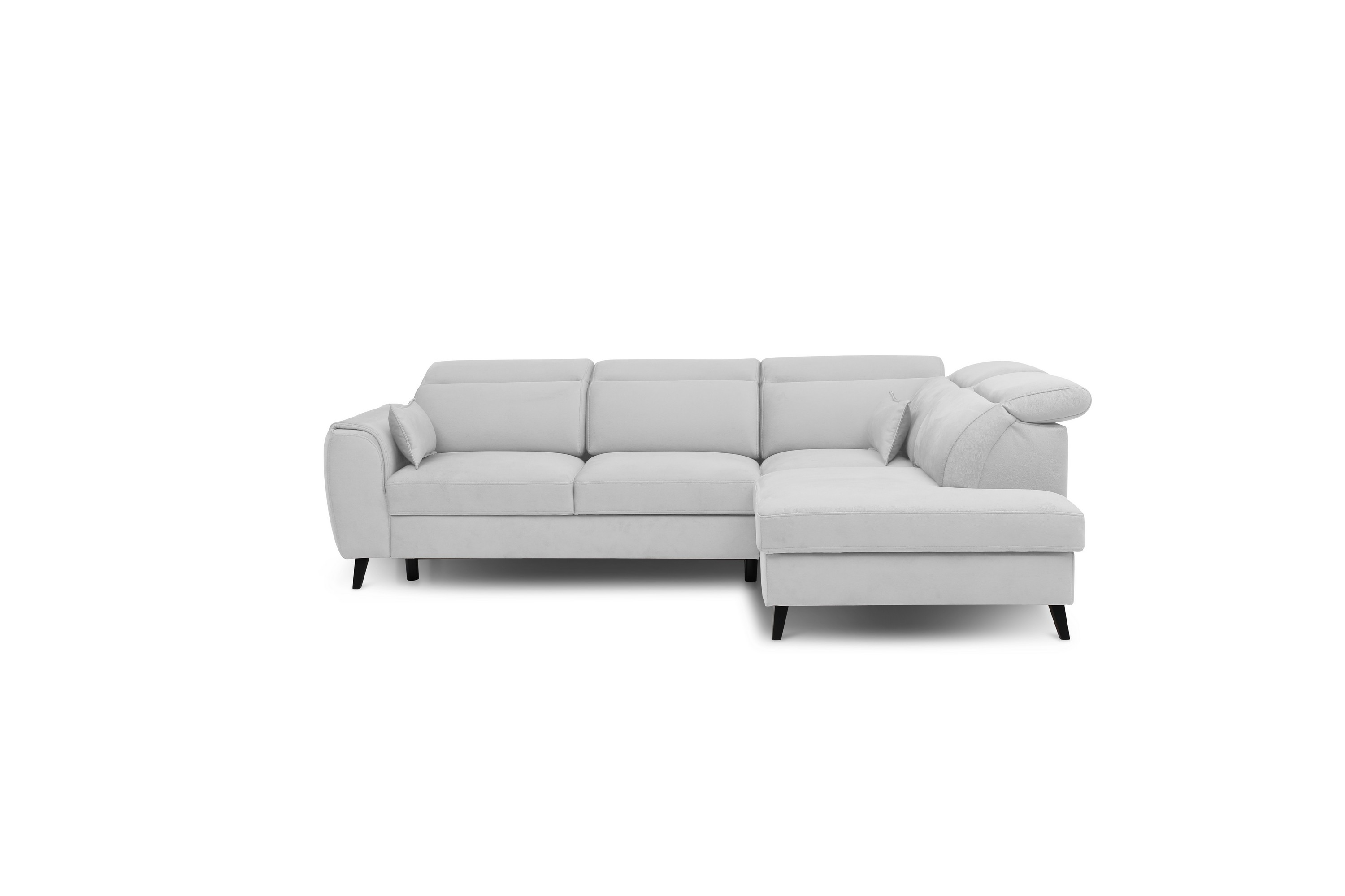 praston bäddsoffa m. schäslong 3-sits grå -