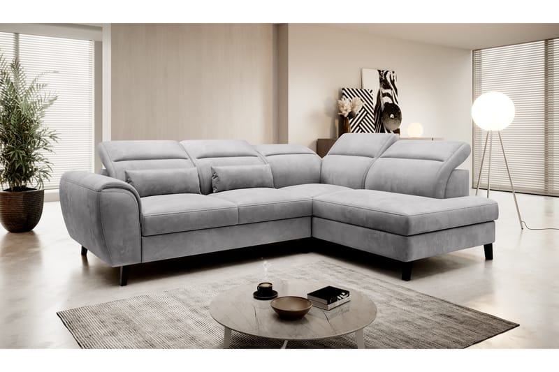 Praston Bäddsoffa m. Schäslong 3-sits Grå - Möbler - Vardagsrum - Bäddsoffor