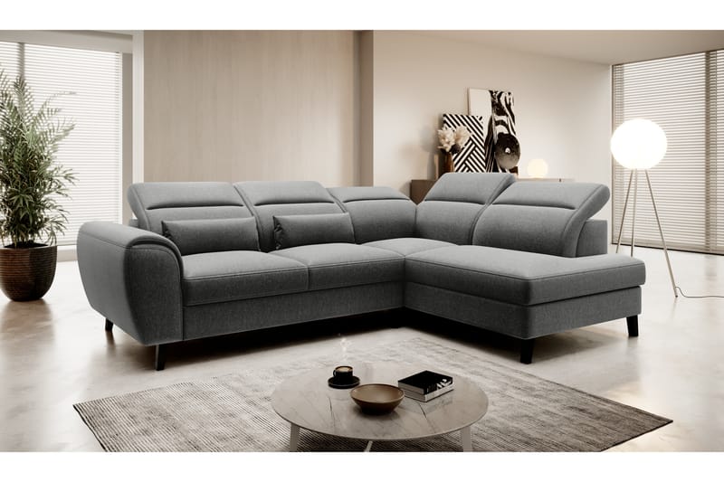 Praston Bäddsoffa m. Schäslong 3-sits Grå - Möbler - Vardagsrum - Bäddsoffor