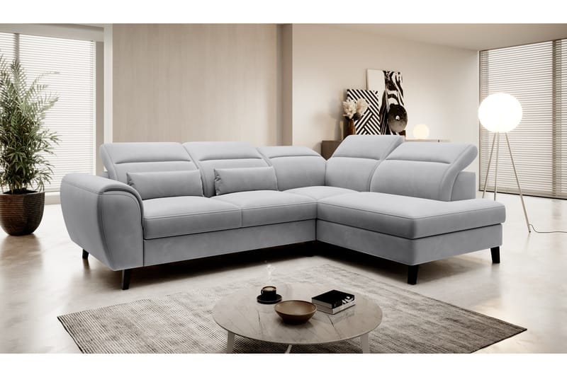 Praston Bäddsoffa m. Schäslong 3-sits Grå - Möbler - Vardagsrum - Bäddsoffor