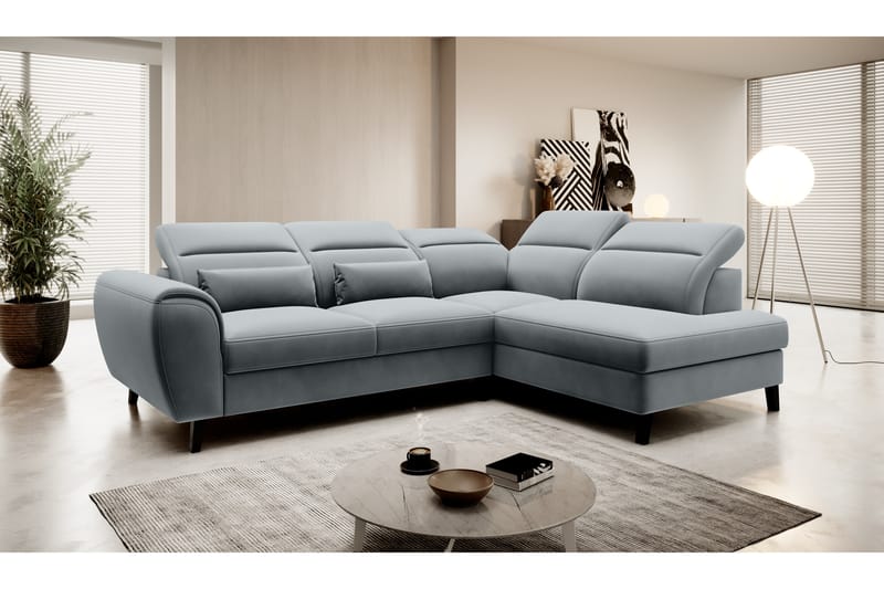 Praston Bäddsoffa m. Schäslong 3-sits Grå - Möbler - Vardagsrum - Bäddsoffor