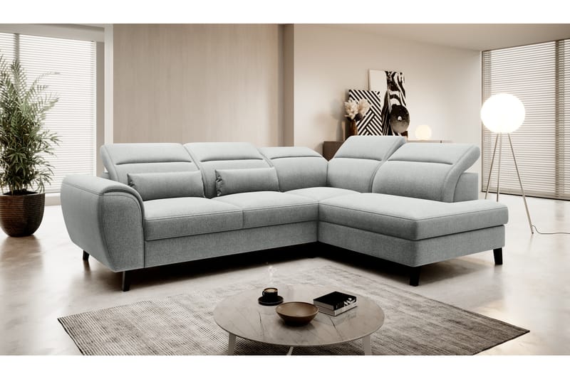 Praston Bäddsoffa m. Schäslong 3-sits Grå - Möbler - Vardagsrum - Bäddsoffor
