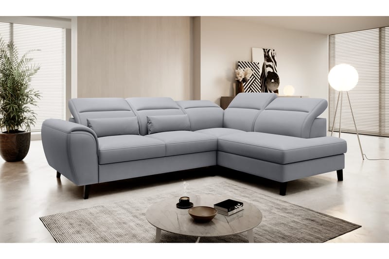 Praston Bäddsoffa m. Schäslong 3-sits Grå - Möbler - Vardagsrum - Bäddsoffor
