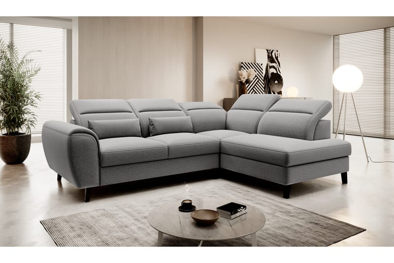 Praston Bäddsoffa m. Schäslong 3-sits Grå - Möbler - Vardagsrum - Bäddsoffor