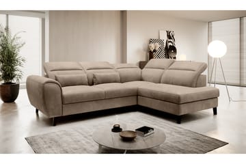 Praston Bäddsoffa m. Schäslong 3-sits Ljusbrun - Möbler - Vardagsrum - Bäddsoffor