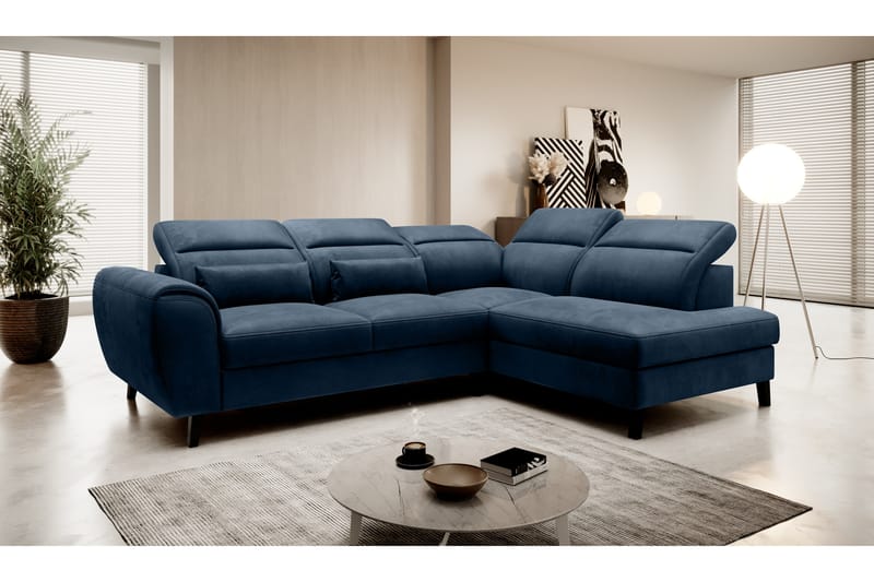 Praston Bäddsoffa m. Schäslong 3-sits Mörkblå - Möbler - Vardagsrum - Bäddsoffor