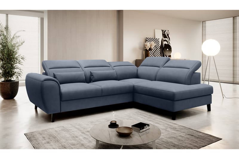 Praston Bäddsoffa m. Schäslong 3-sits Mörkblå - Möbler - Vardagsrum - Bäddsoffor