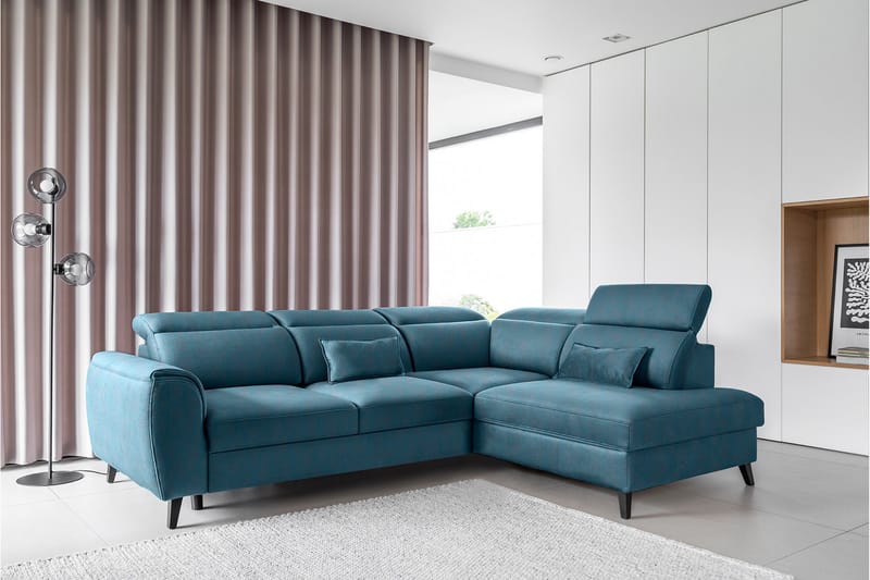 Praston Bäddsoffa m. Schäslong 3-sits Mörkblå - Möbler - Vardagsrum - Bäddsoffor