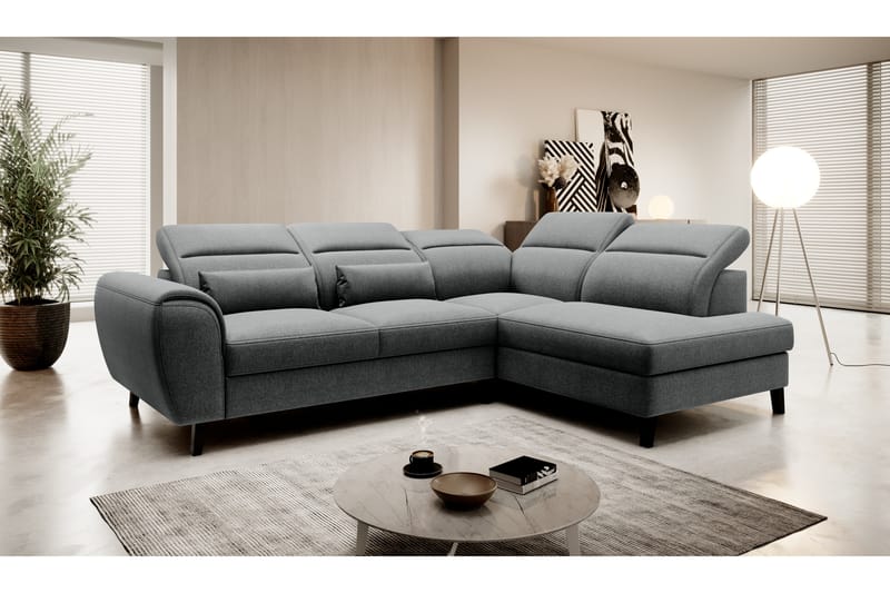 Praston Bäddsoffa m. Schäslong 3-sits Mörkgrå - Möbler - Vardagsrum - Bäddsoffor