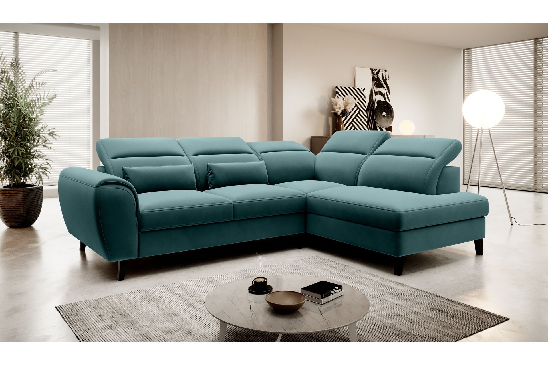 Praston Bäddsoffa m. Schäslong 3-sits Mörkgrön - Möbler - Vardagsrum - Bäddsoffor