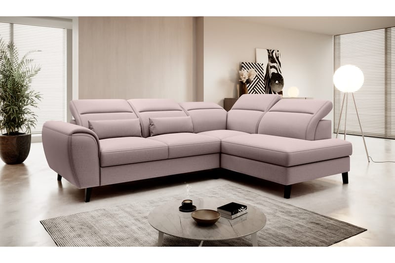 Praston Bäddsoffa m. Schäslong 3-sits Rosa - Möbler - Vardagsrum - Bäddsoffor