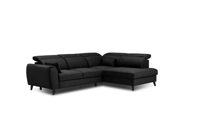 Praston Bäddsoffa m. Schäslong 3-sits Svart - Möbler - Vardagsrum - Bäddsoffor