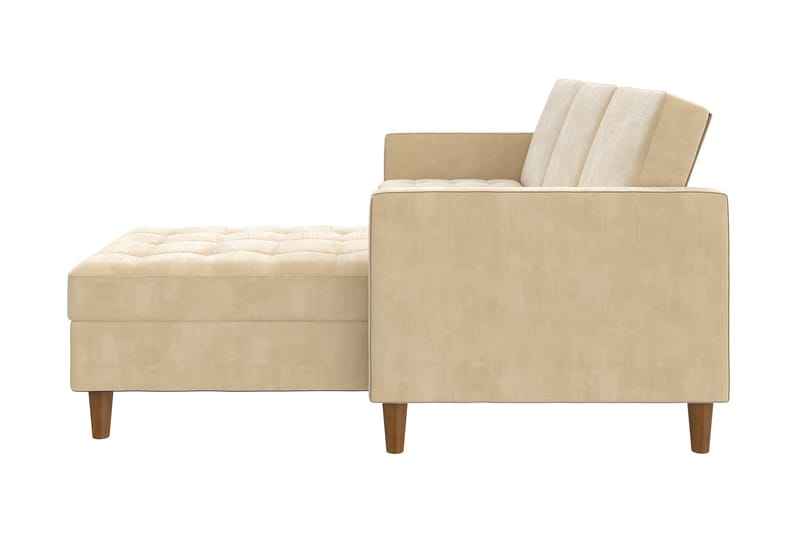 PRESLEY 3-sits Divanbäddsoffa Ställbar Krämvit/Trä - Dorel Home - Bäddsoffor - Bäddsoffa divan