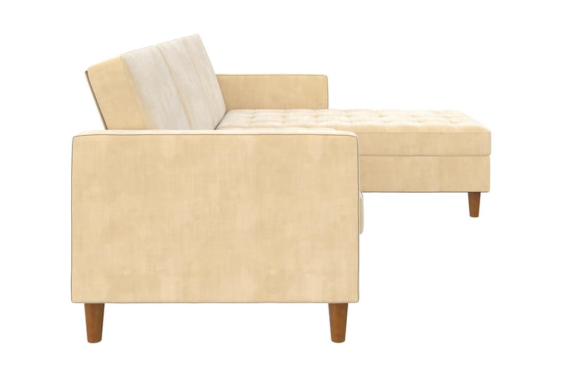 PRESLEY 3-sits Divanbäddsoffa Ställbar Krämvit/Trä - Dorel Home - Möbler - Vardagsrum - Bäddsoffor
