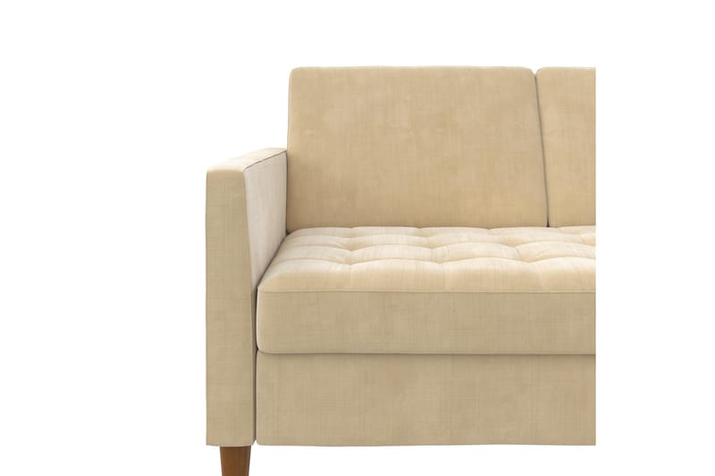 PRESLEY 3-sits Divanbäddsoffa Ställbar Krämvit/Trä - Dorel Home - Möbler - Vardagsrum - Bäddsoffor