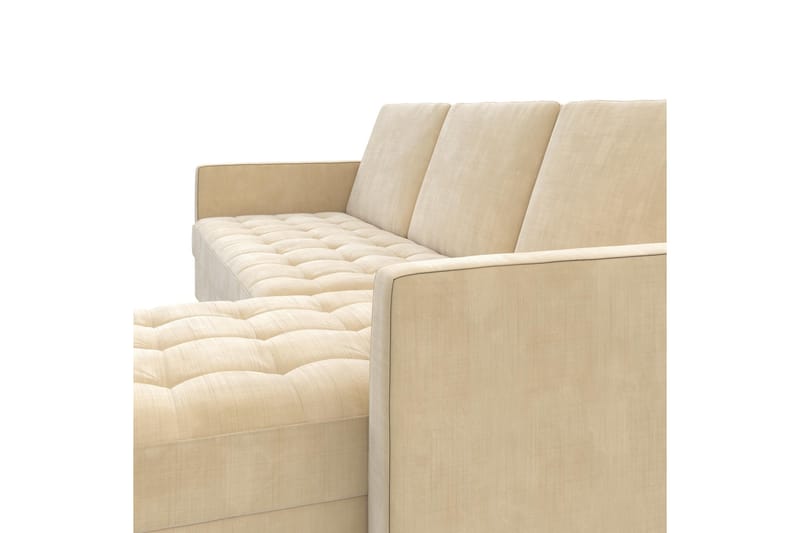 PRESLEY 3-sits Divanbäddsoffa Ställbar Krämvit/Trä - Dorel Home - Möbler - Vardagsrum - Bäddsoffor