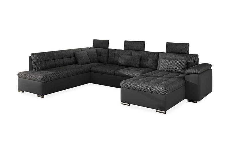 PRESTO U-Bäddsoffa 350x205x101 cm Divan Höger - Grå - U bäddsoffa - Bäddsoffor