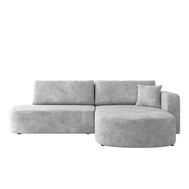 Pryda 4-sits Bäddsoffa divan höger med förvaring, grå