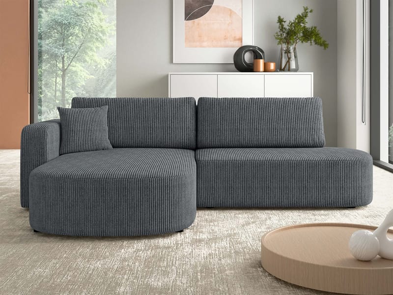 Pryda 4-sits Bäddsoffa divan vänster med förvaring - grå - Möbler - Vardagsrum - Bäddsoffor - Hörnbäddsoffa