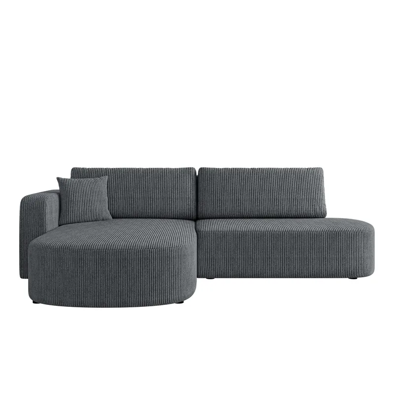 Pryda 4-sits Bäddsoffa divan vänster med förvaring, grå
