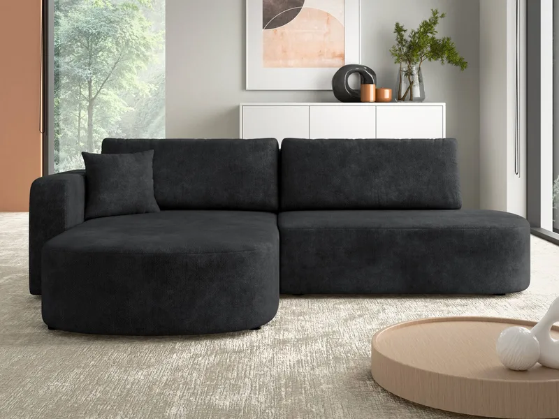 Pryda 4-sits Bäddsoffa divan vänster med förvaring - svart - Möbler - Vardagsrum - Bäddsoffor - Hörnbäddsoffa