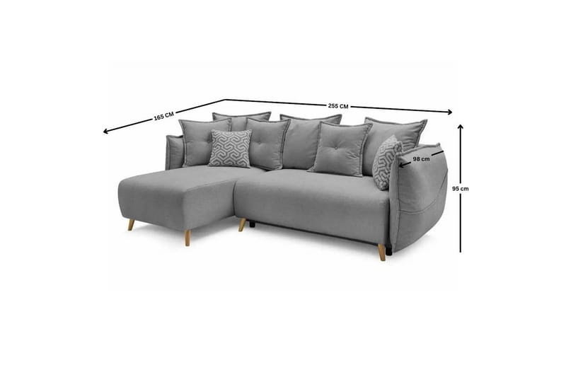 Puffin Bäddsoffa med Divan 3-sits - Grå - Möbler - Vardagsrum - Bäddsoffor