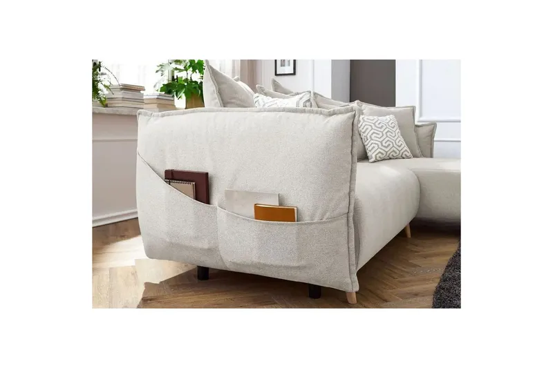 Puffin Bäddsoffa med Divan 3-sits - Krämvit - Möbler - Vardagsrum - Bäddsoffor