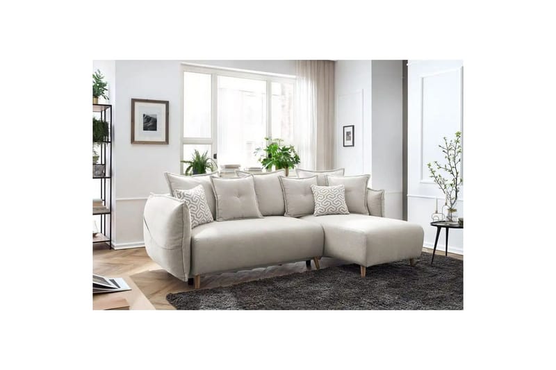 Puffin Bäddsoffa med Divan 3-sits - Krämvit - Möbler - Vardagsrum - Bäddsoffor