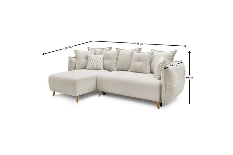 Puffin Bäddsoffa med Divan 3-sits - Krämvit - Möbler - Vardagsrum - Bäddsoffor