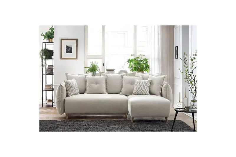 Puffin Bäddsoffa med Divan 3-sits - Krämvit - Möbler - Vardagsrum - Bäddsoffor