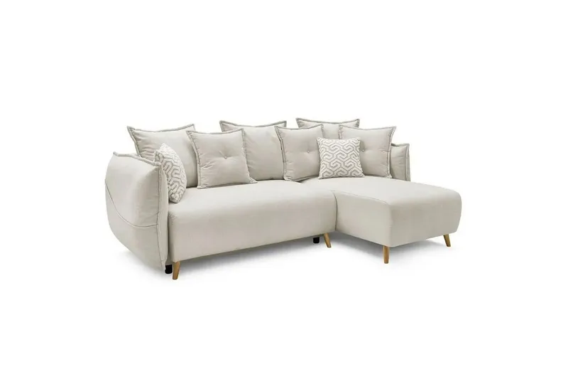 Puffin Bäddsoffa med Divan 3-sits, Krämvit