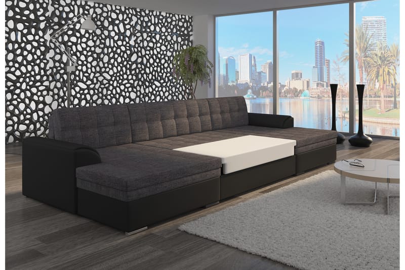PUNTONE Hörnbäddsoffa Universal Beige/Brun - Möbler - Vardagsrum - Bäddsoffor - Hörnbäddsoffa
