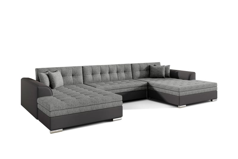 PUNTONE Hörnbäddsoffa Universal Grå/Svart - Möbler - Vardagsrum - Bäddsoffor - U bäddsoffa