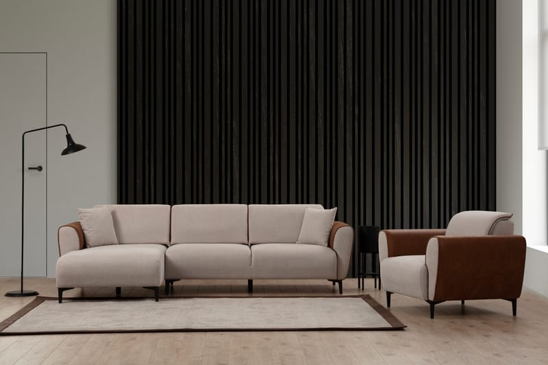 QALO Bäddsoffa med divan Beige - Möbler - Vardagsrum - Bäddsoffor - Hörnbäddsoffa