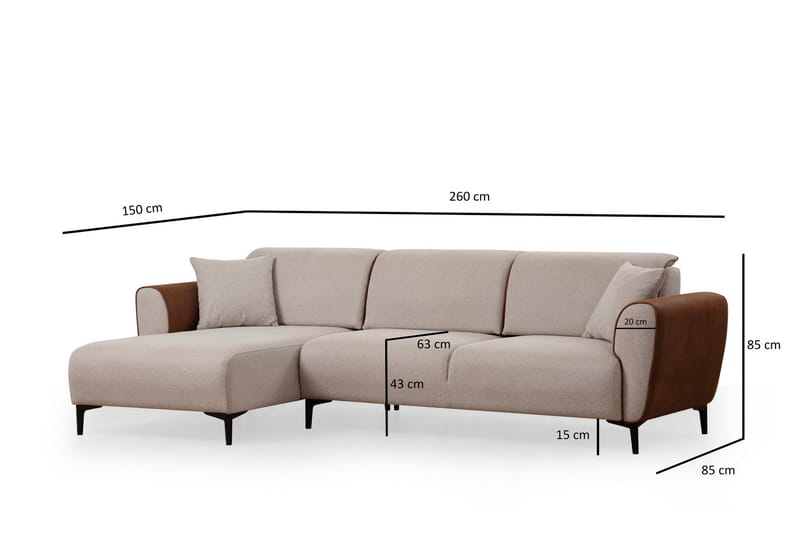 QALO Bäddsoffa med divan Beige - Möbler - Vardagsrum - Bäddsoffor - Hörnbäddsoffa
