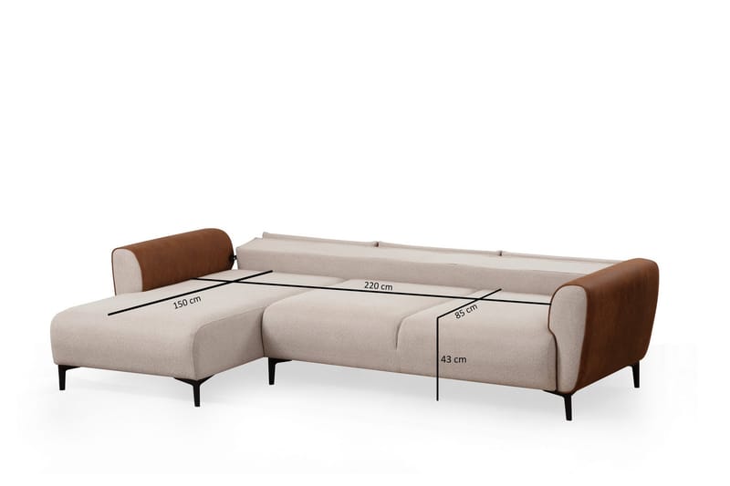 QALO Bäddsoffa med divan Beige - Möbler - Vardagsrum - Bäddsoffor - Hörnbäddsoffa