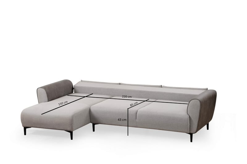 QALO Bäddsoffa med divan Grå - Möbler - Vardagsrum - Bäddsoffor - Hörnbäddsoffa